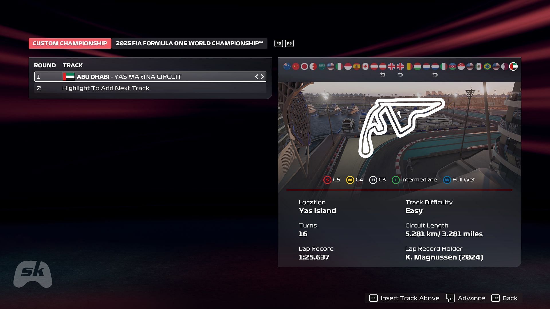 Yas Marina Circuit for Abu Dhabi GP in F1 25 (Images via EA Sports/SK Gaming)